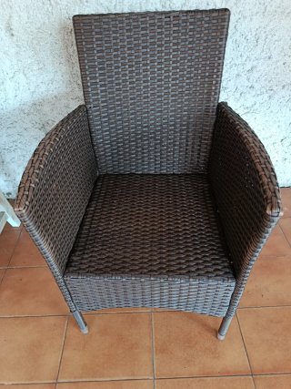 8 Sillones Ratán Marrón Oscuro