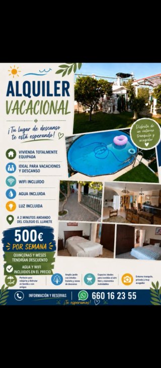 Se alquila chalet vacacional