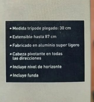 Trípode Aluminio Ligero