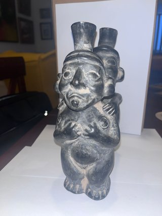 Pareja Huacos Moche Cerámica Negra