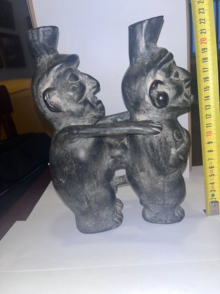Pareja Huacos Moche Cerámica Negra
