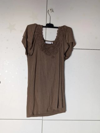 Camisa manga corta con encaje