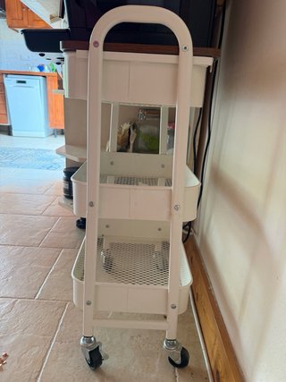 Carrito Auxiliar Cocina Blanco Madera