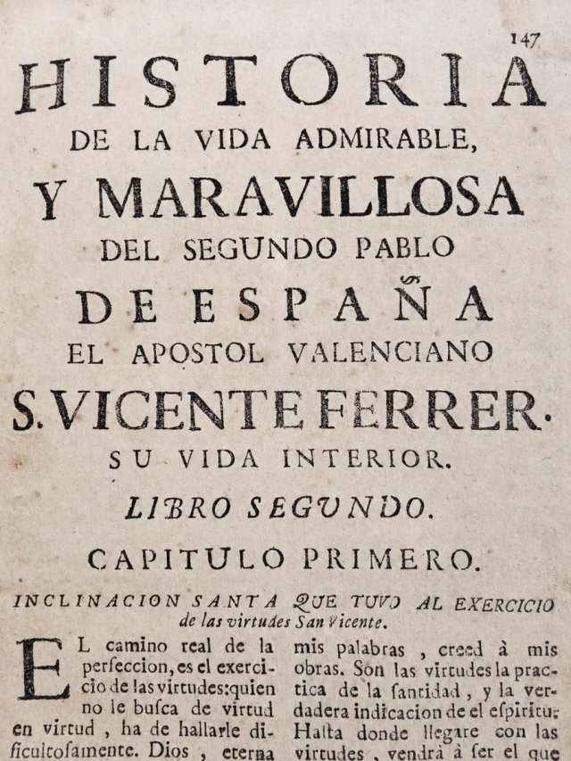 Historia San Vicente Ferrer 1682