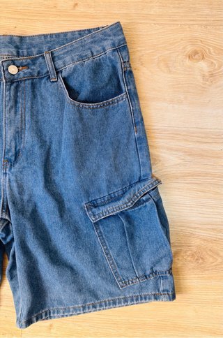 Pantalones Cargo Y2K Skater Anchos Azules