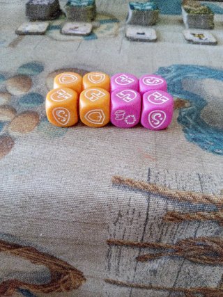 Dados Krosmaster Naranja y Rosa