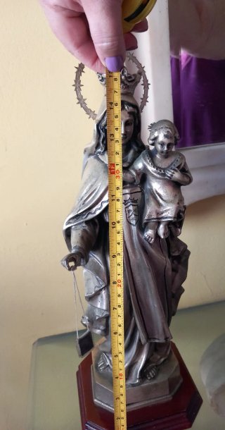 Virgen del Carmen Estatua Plata