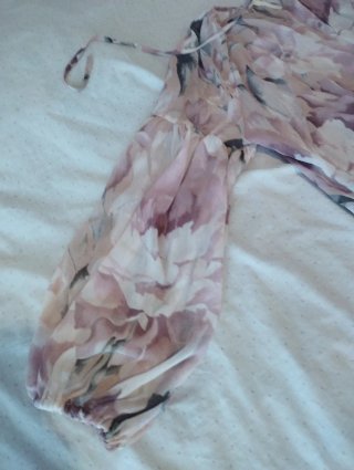 Vestido gasa estampado floral talla S oversize