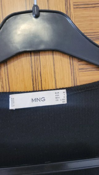 Vestido Mango Negro Manga Abullonada