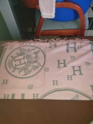 Bufanda Hermès Mujer Rosa y Gris
