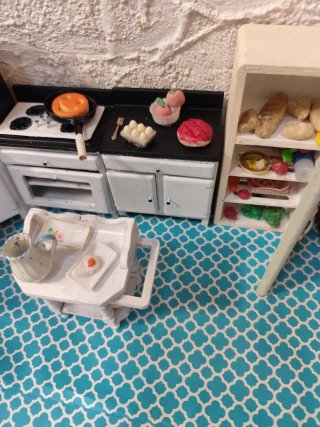 Cocina miniatura casa de muñecas 1:12