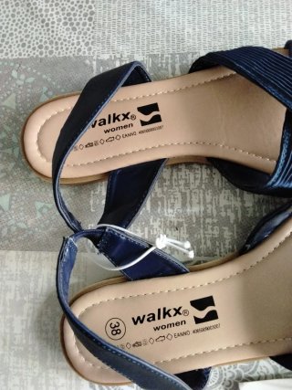 Sandalias Walkx Mujer Talla 38 Azul goma en talon