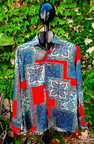 Camisa de disen̈ador conocido de Seda Cupro unisex