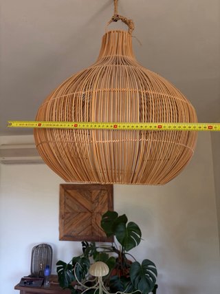 2 Lámparas de techo de ratán