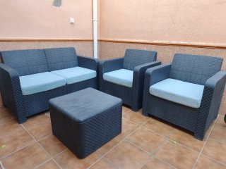 Conjunto Muebles Jardín Gris