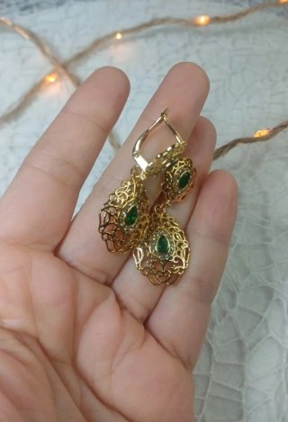 Pendientes Vintage Isabelinos Chapado Oro 18k