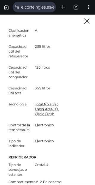 Frigorífico Candy Total No Frost Blanco
