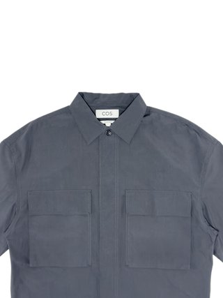 COS Oversized Utility Shirt Dark Grey Boxy Short S