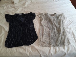 Blusa Mujer Talla 34 Azul/Beige