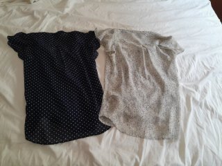 Blusa Mujer Talla 34 Azul/Beige
