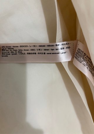 Vestido camisero, largo.  Massimo Dutti marfil.