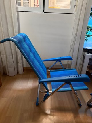 Sillas de playa reclinables azules