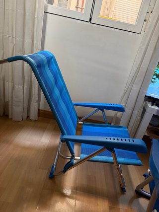 Sillas de playa reclinables azules