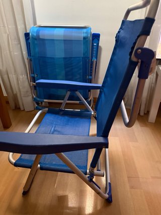 Sillas de playa reclinables azules