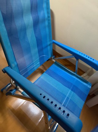 Sillas de playa reclinables azules