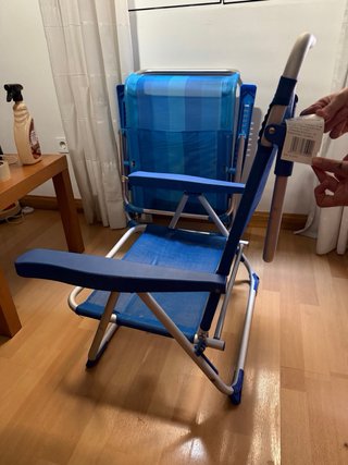 Sillas de playa reclinables azules