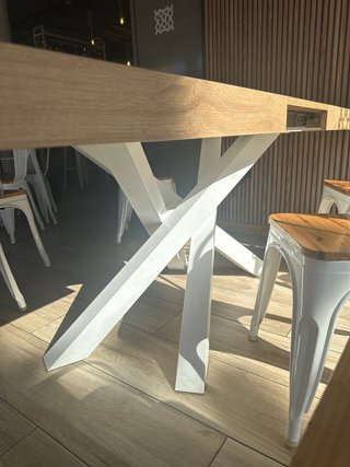 Mesa comedor extensible madera y metal
