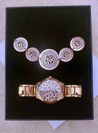 Conjunto JLO: Pulsera y Reloj Oro Rosa
