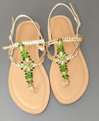 Sandali gioiello donna n.40, vera pelle nuovi