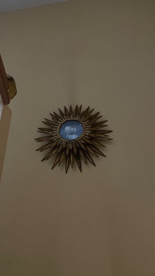 Lámpara Vintage Sol Dorado Cristal Metal NO ENVIO