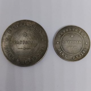 🇪🇦 REVOLUCIÓN CANTONAL CARTAGENA 1873 2 MONEDAS