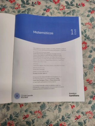Matemáticas. 1o ESO Construyendo Mundos