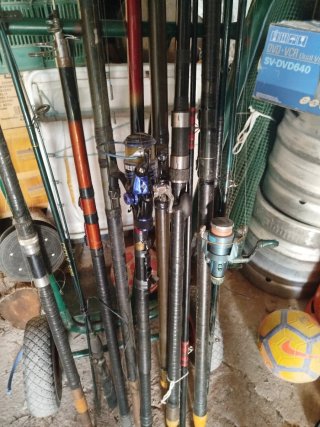 Cañas y carretes de pesca