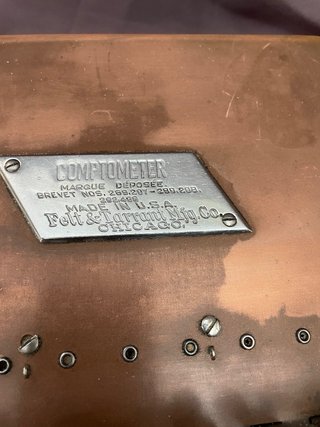 ANTIGUA MÁQUINA DE SUMAR “COMPTOMETER” 1887