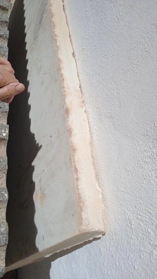 Piedra, Tablero grueso mármol blanco.