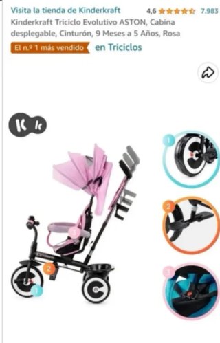 Triciclo evolutivo 5 en 1 rosa
