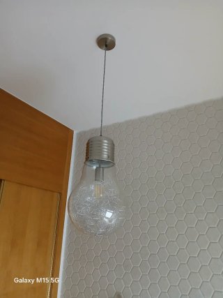 Lámpara colgante globo níquel 60W