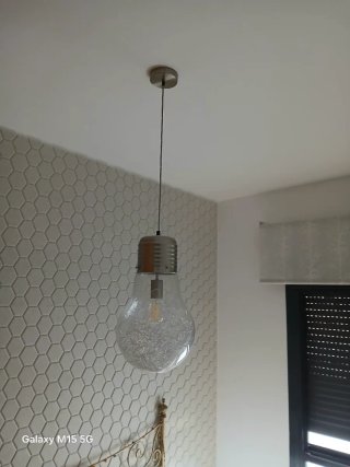 Lámpara colgante globo níquel 60W