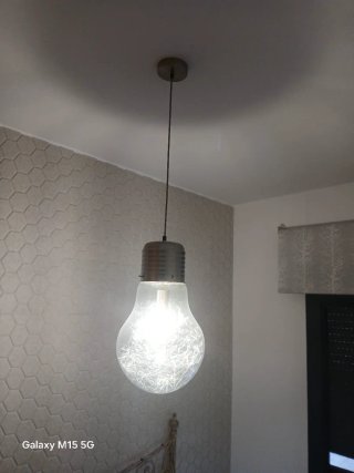 Lámpara colgante globo níquel 60W