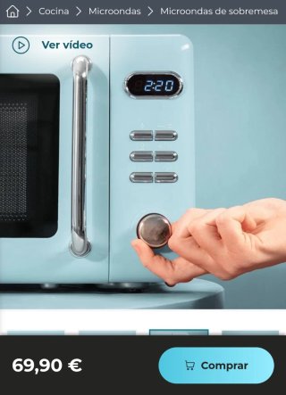 ✅️ Microondas Cecotec Proclean 5110 Retro Blue