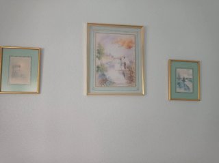 3 Cuadros Decorativos Marco Dorado
