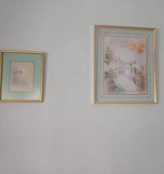 3 Cuadros Decorativos Marco Dorado