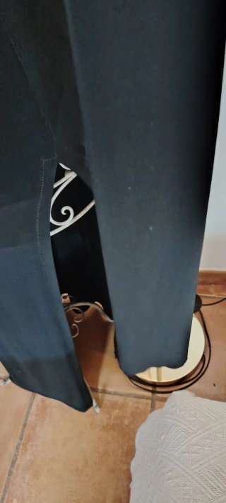 Vestido Largo Negro L'ONKEL PARIS Drapeado