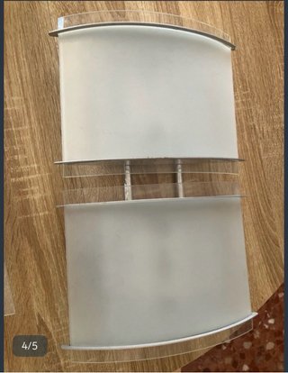 Lote de 2 lámparas de cristal y metal