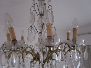 ¡URGE! Lámpara antigua c.1920 en bronce y cristal