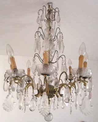 ¡URGE! Lámpara antigua c.1920 en bronce y cristal